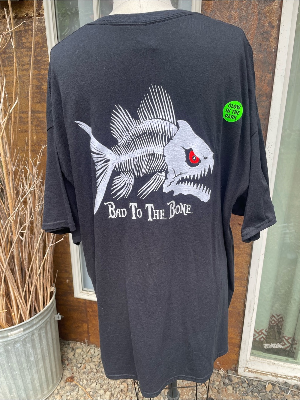 Gildan Black Short-Sleeve Graphic Tee with White Fish Logo